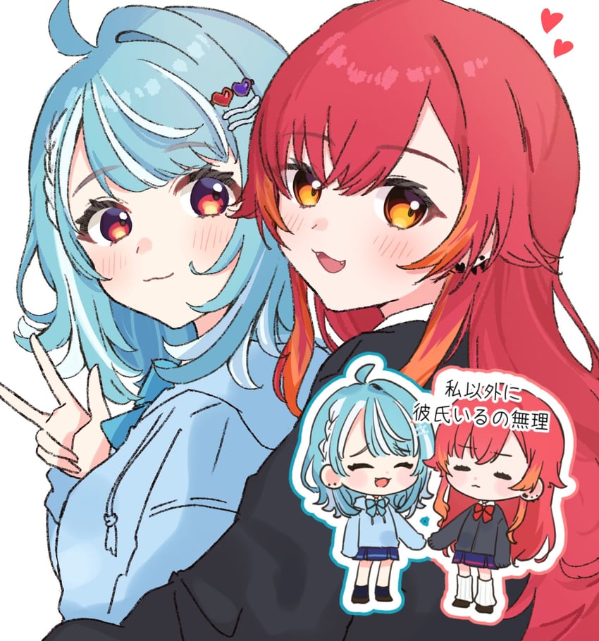 nekota tsuna and shiranami ramune (vspo!) drawn by unimaru_go