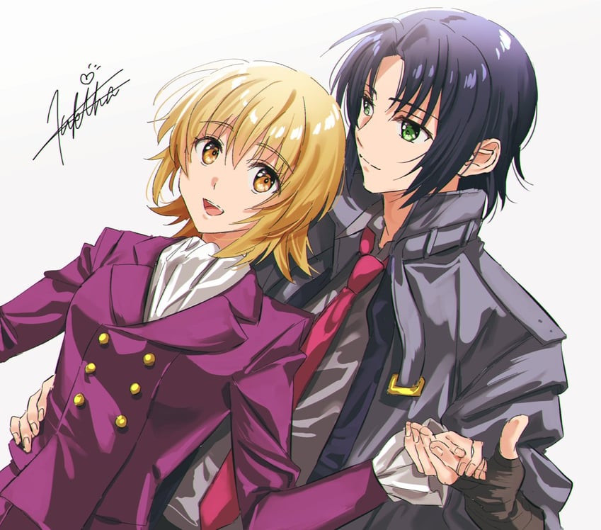 cagalli yula athha and athrun zala (gundam and 3 more) drawn by kukiha
