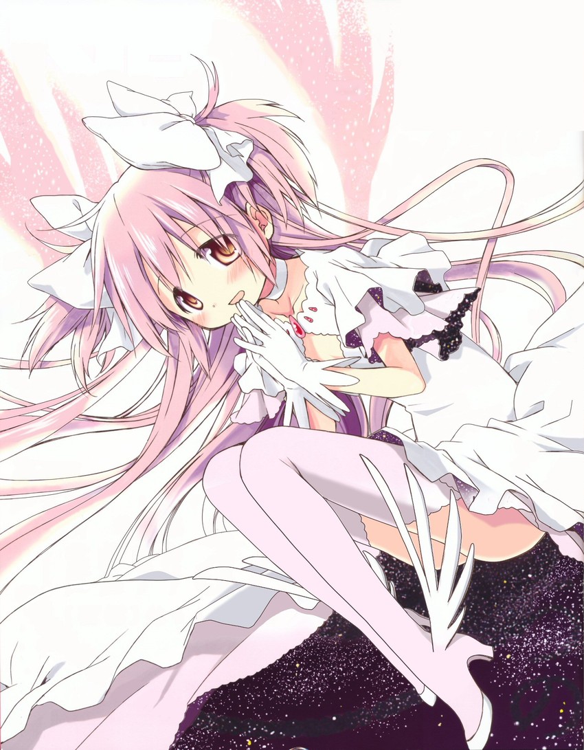 kaname madoka and ultimate madoka (mahou shoujo madoka magica and 2 more) drawn by aoki_ume