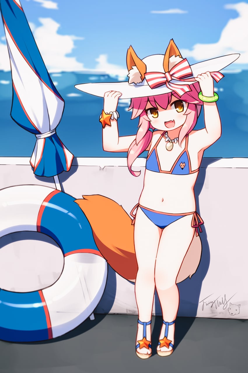 tamamo and tamamo no mae (fate and 1 more) drawn by langbazi