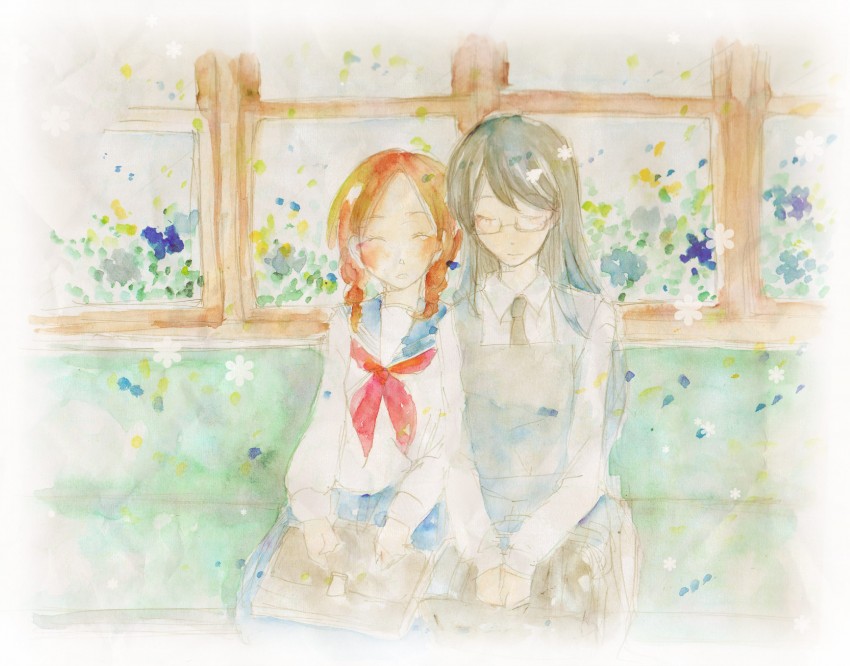 manjoume fumi and okudaira akira (aoi hana) drawn by masaki_natsume