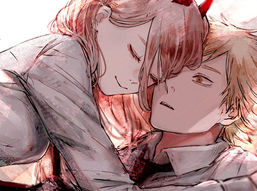 power and denji (chainsaw man) drawn by uzura_(piroro-foo)