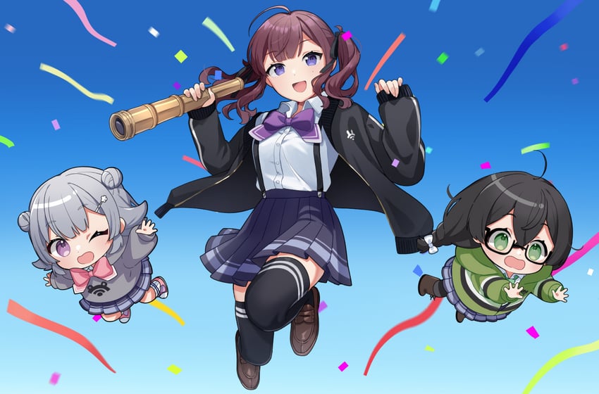koharu rikka, natsuki karin, and hanakuma chifuyu (synthesizer v and 1 more) drawn by binchou_maguro