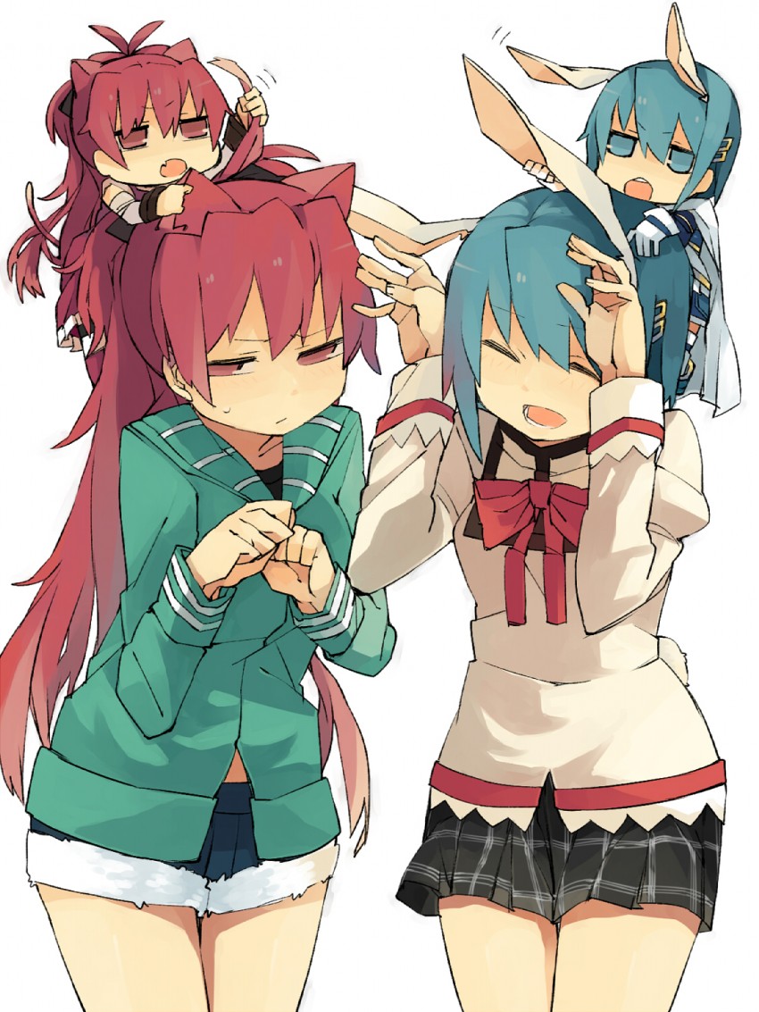 miki sayaka and sakura kyoko (mahou shoujo madoka magica) drawn by yomosaka
