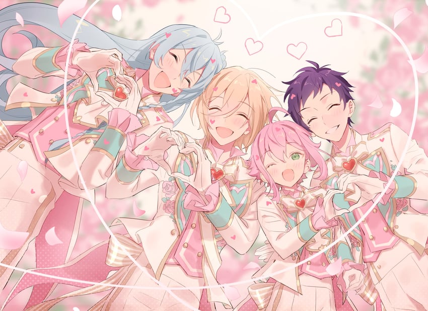 himemiya tori, tenshouin eichi, hibiki wataru, and fushimi yuzuru (ensemble stars!) drawn by rice_(rice8p)