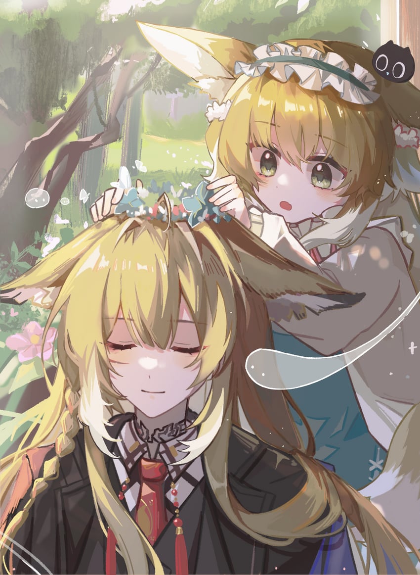 suzuran, vulpisfoglia, and heixiu (arknights and 1 more) drawn by shang_ge_promax