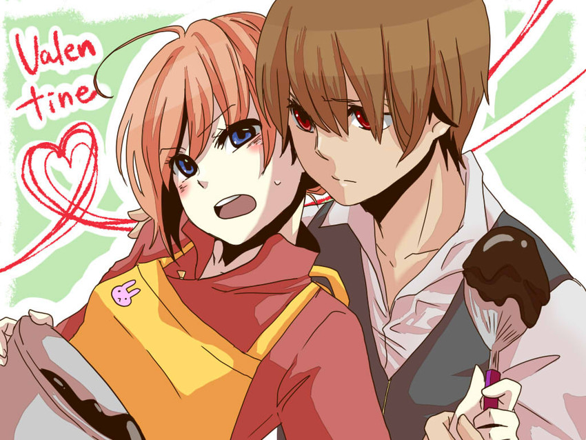 kagura and okita sougo (gintama) drawn by natsume_(natume614)