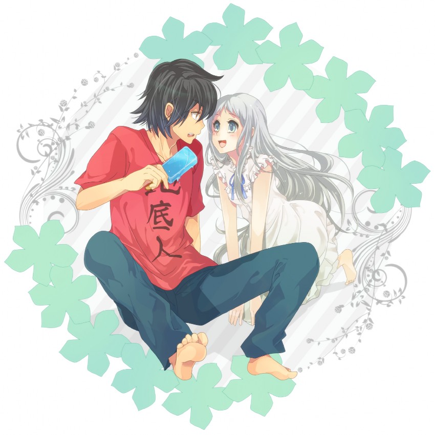 honma meiko and yadomi jinta (ano hi mita hana no namae wo bokutachi wa mada shiranai.) drawn by imozawa