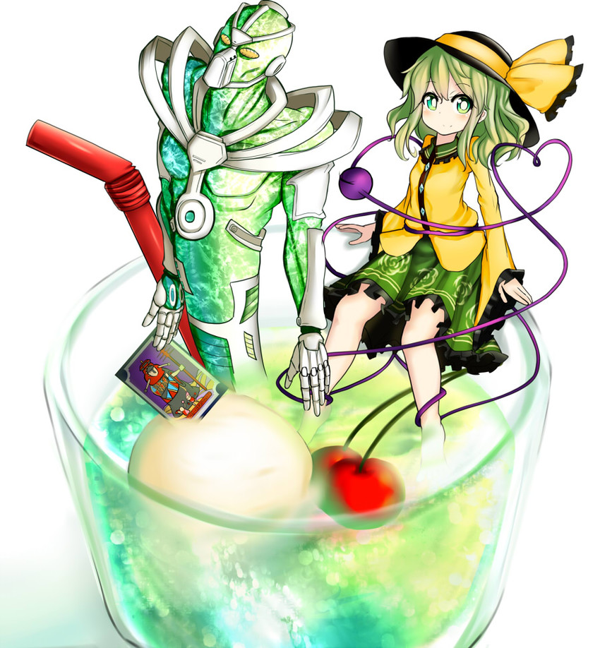 komeiji koishi and hierophant green (touhou and 1 more) drawn by zibun_owl