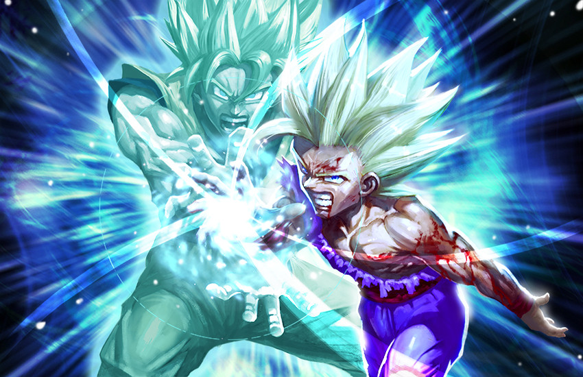 son goku and son gohan (dragon ball and 1 more) drawn by longai