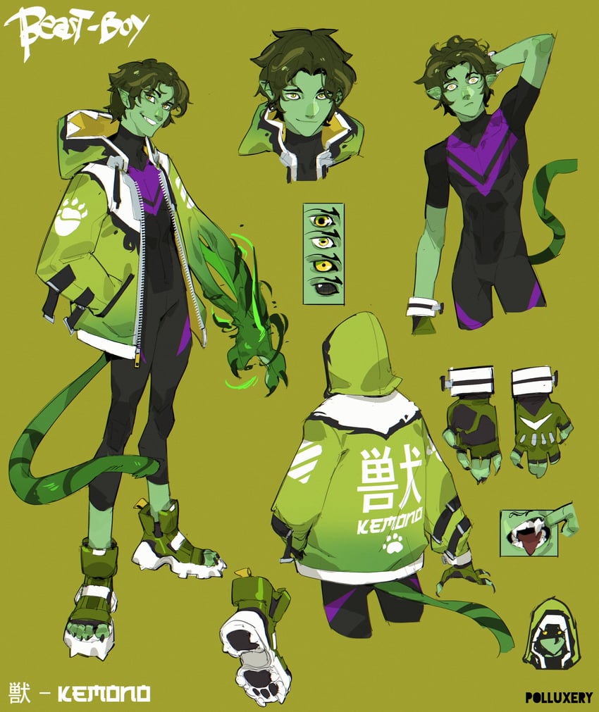 beast boy (dc comics and 1 more) drawn by polluxery