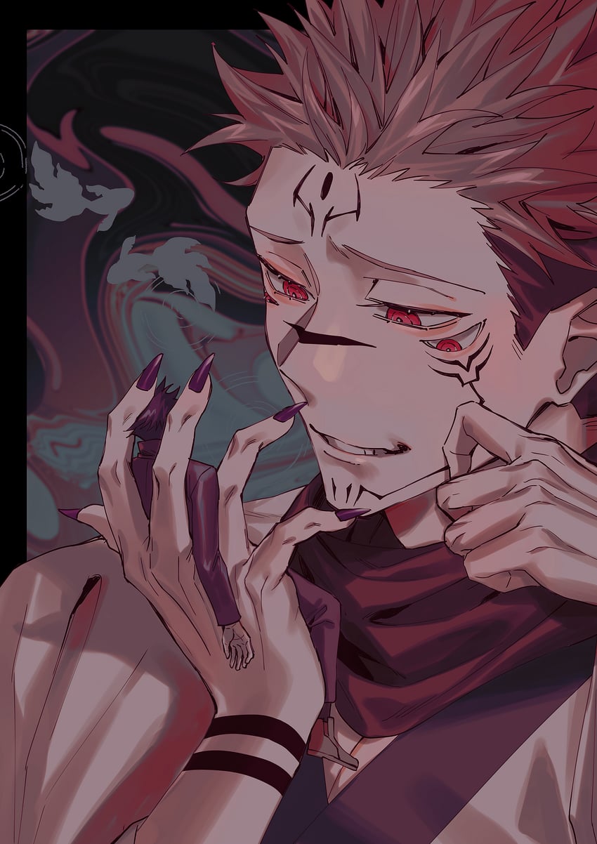 fushiguro megumi and ryoumen sukuna (jujutsu kaisen) drawn by azukiharuta_ju