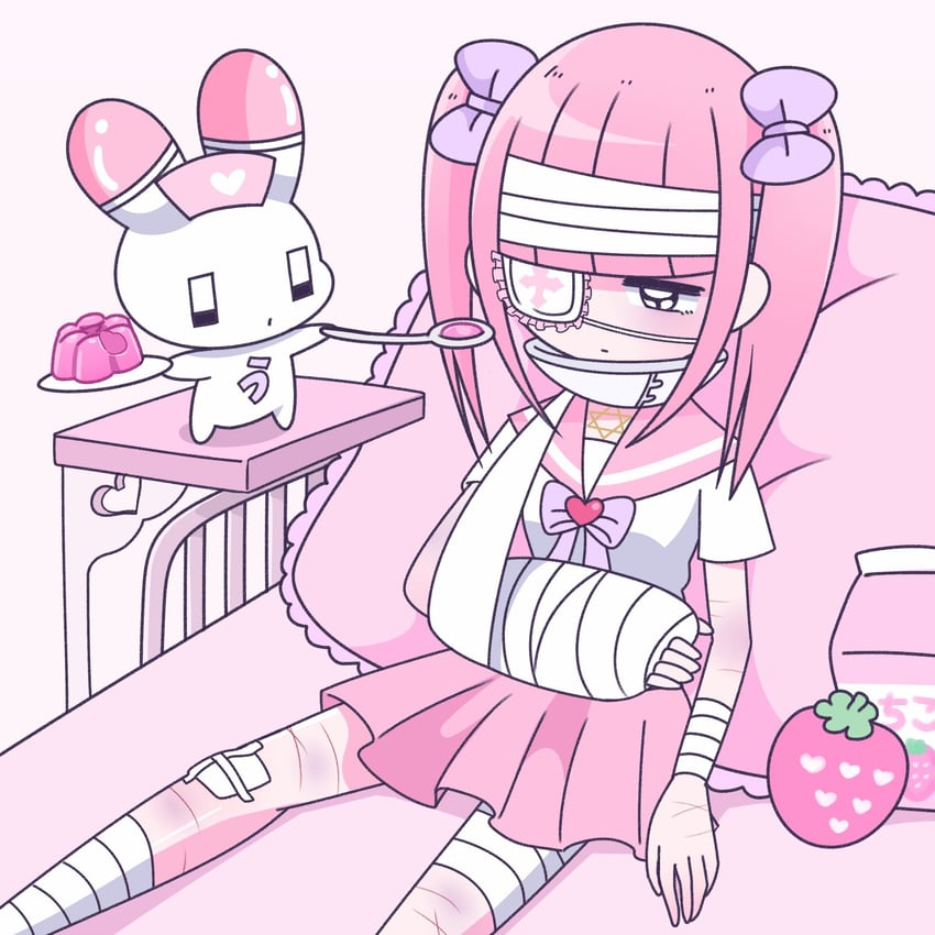 menhera-chan and usatan (menhera-chan) drawn by ezaki_bisuko