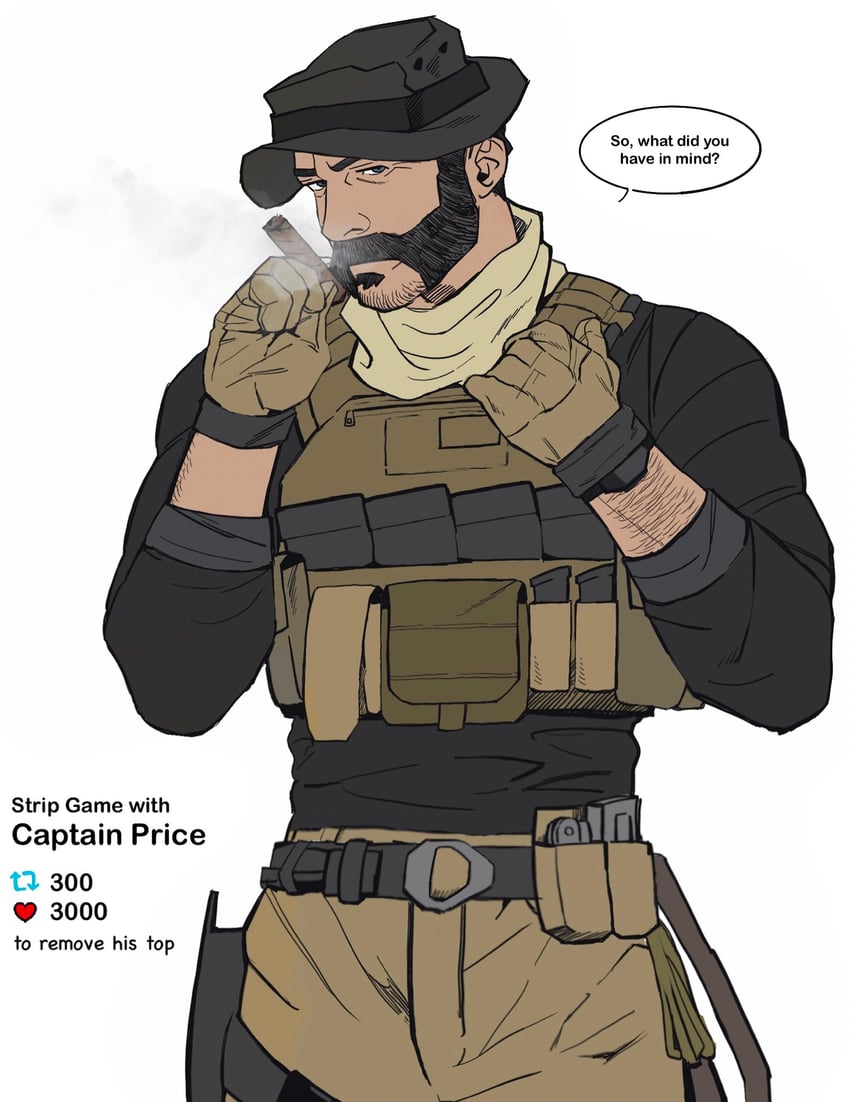 captain price (call of duty and 1 more) drawn by bonjourdraws