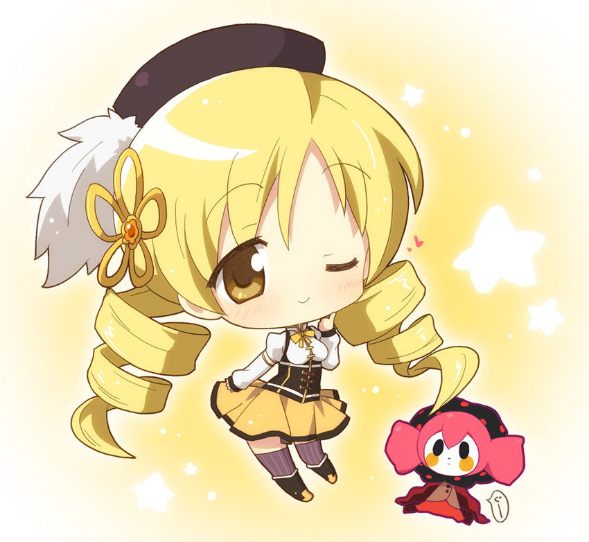 tomoe mami and charlotte (mahou shoujo madoka magica) drawn by hahifuhe