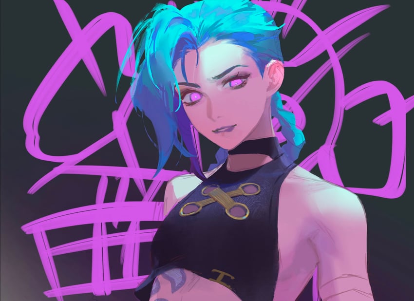 jinx and arcane jinx (league of legends and 1 more) drawn by keibleh