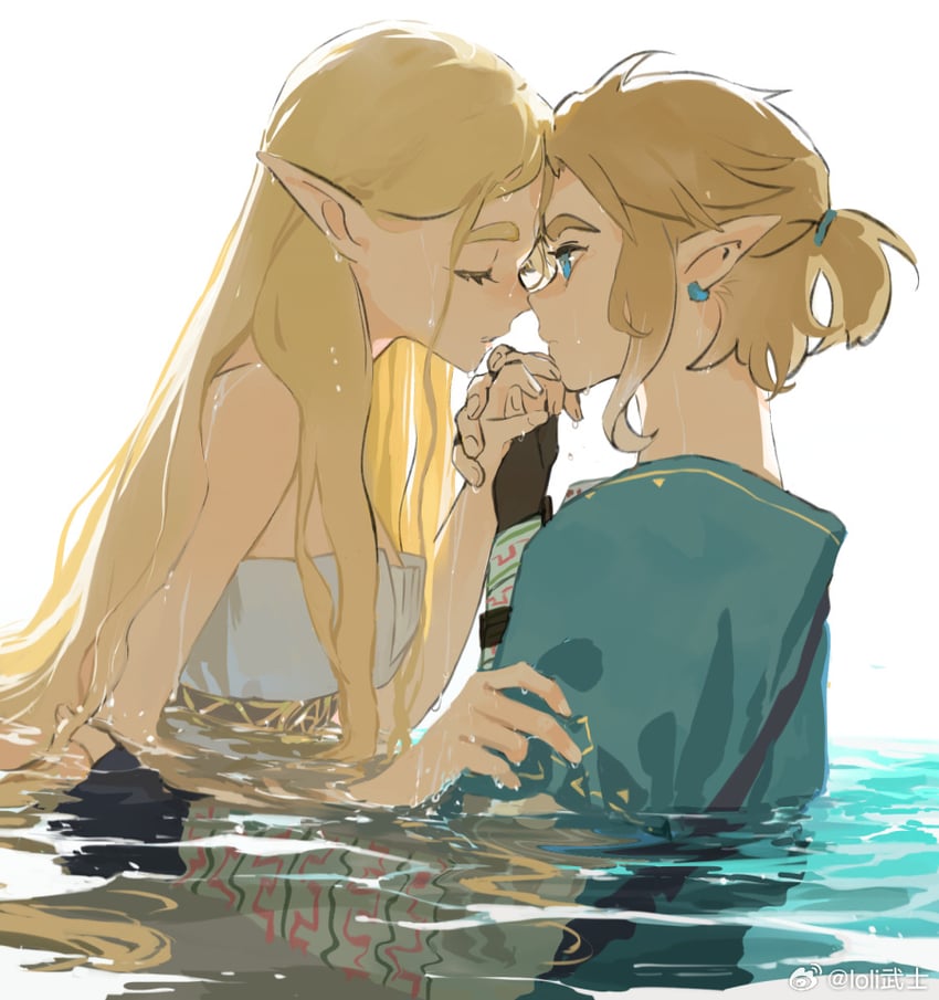 link and princess zelda (the legend of zelda and 1 more) drawn by loli_bushi