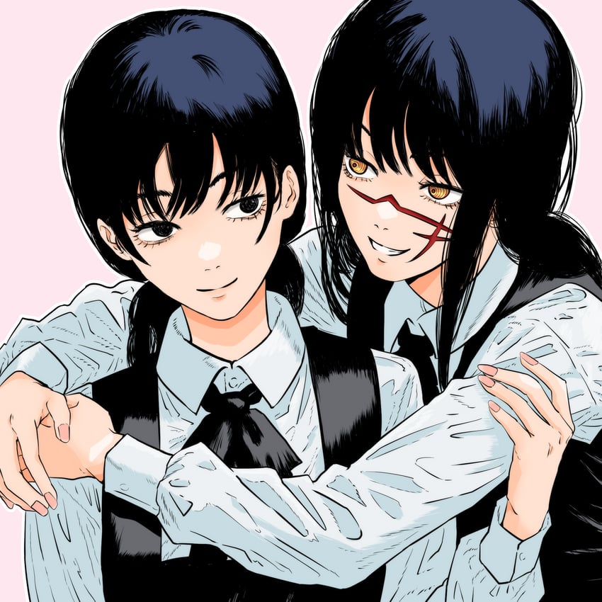 yoru and mitaka asa (chainsaw man) drawn by isuke_(isuke_now)