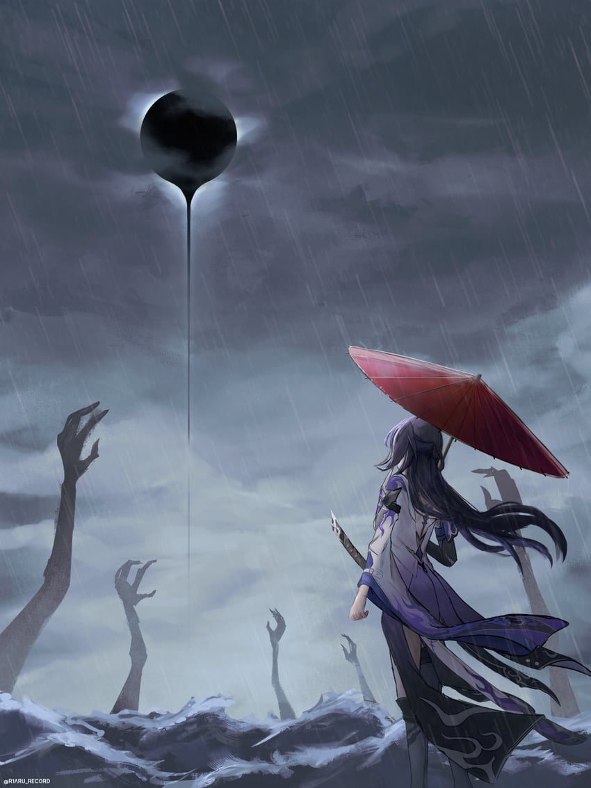 acheron (honkai and 1 more) drawn by riaru_(r1aru_rec0rd)