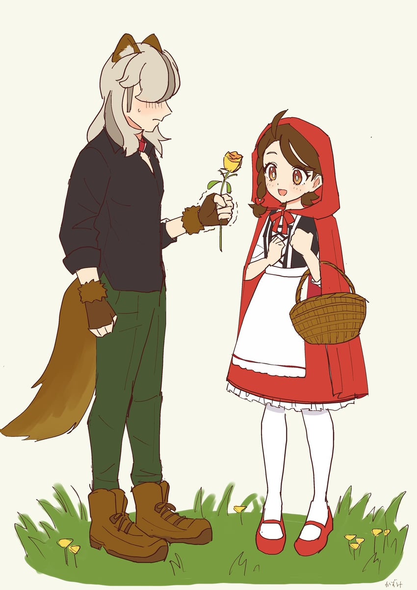 juliana, little red riding hood, arven, and big bad wolf (pokemon and 2 more) drawn by kazumi_yutaka