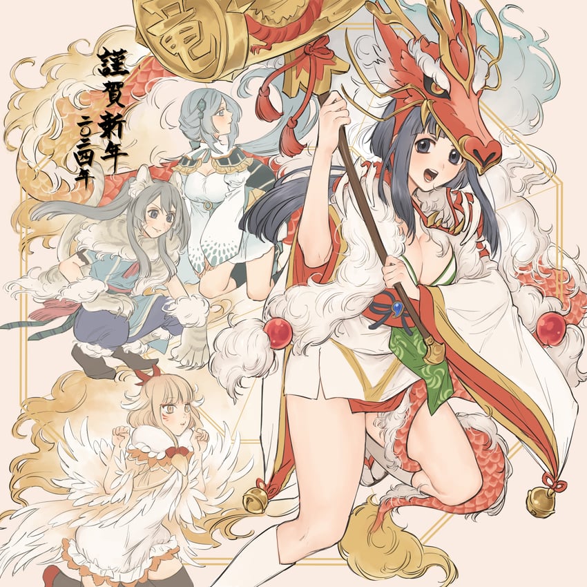 tokime shizuka, toki sunao, hiroe chiharu, and tatsuki asuka (mahou shoujo madoka magica and 1 more) drawn by yukishiro_(hitsuji)