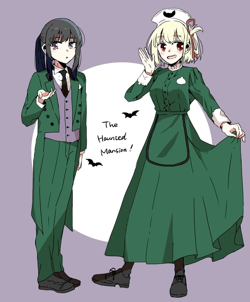 nishikigi chisato and inoue takina (lycoris recoil) drawn by sakurada_en