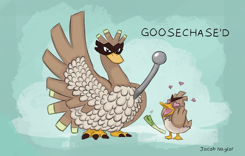 farfetch'd and madame (pokemon and 1 more) drawn by jacob_naylor