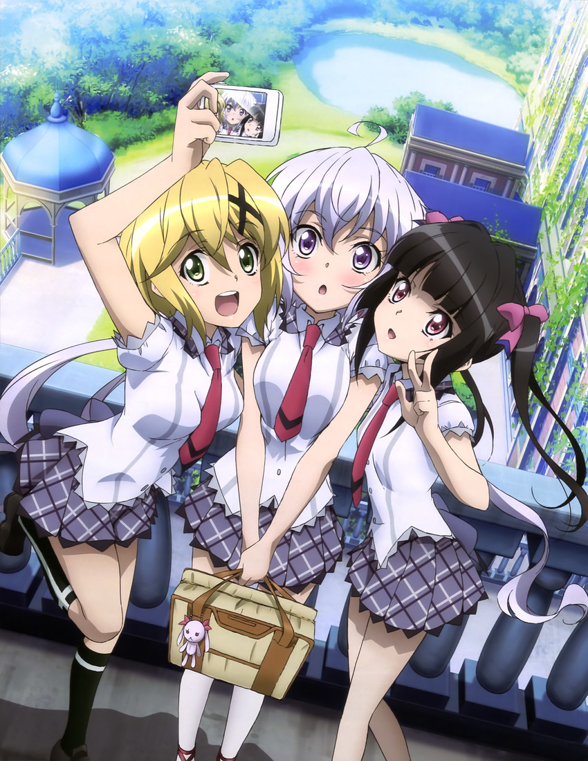 yukine chris, akatsuki kirika, and tsukuyomi shirabe (senki zesshou symphogear)