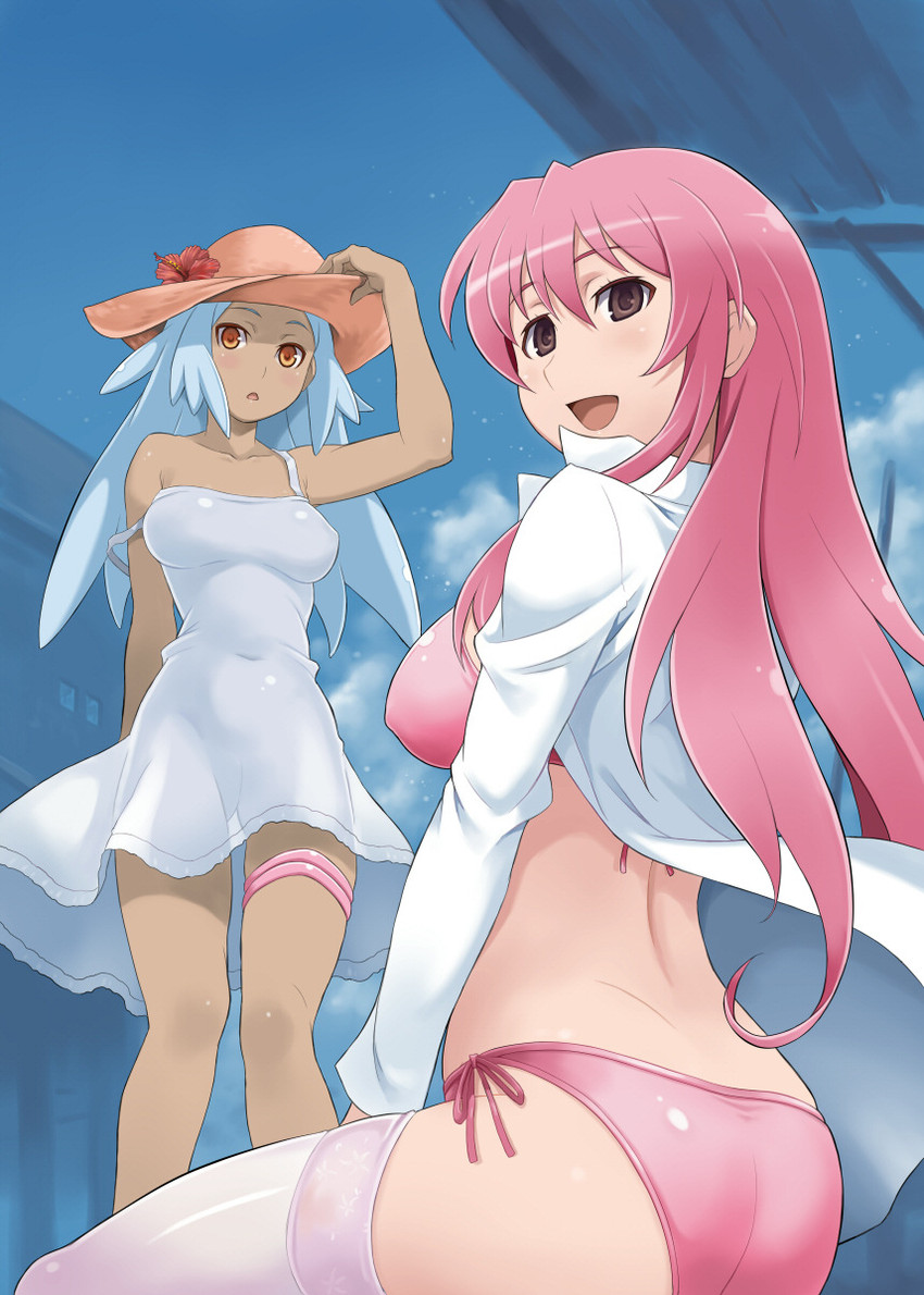 hiiragi mana and katyusha (moe moe niji taisen ryaku and 1 more) drawn by maruto!