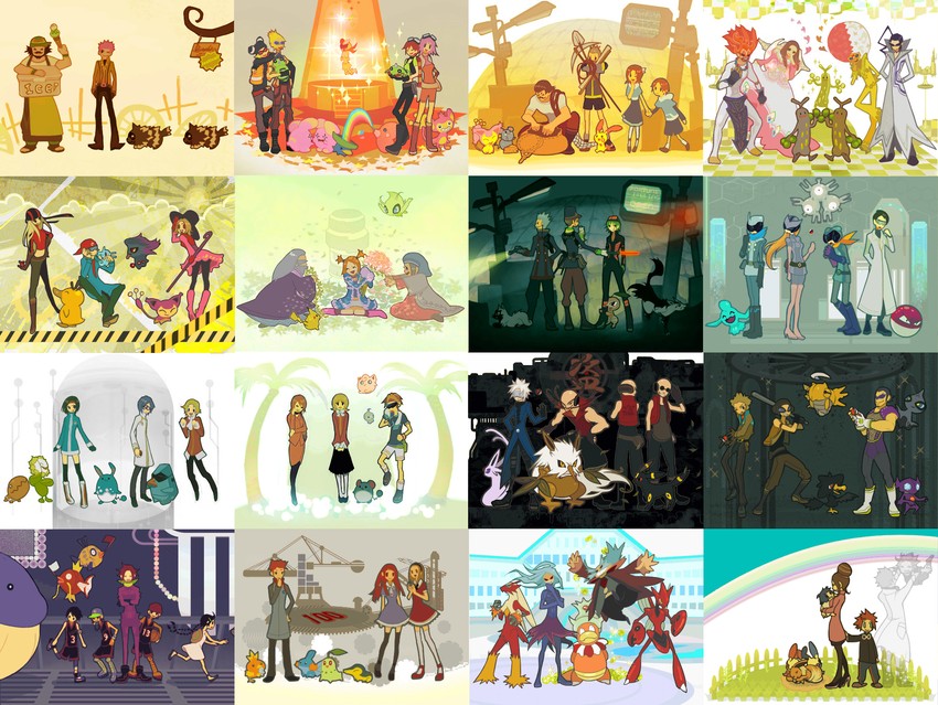 pikachu, eevee, umbreon, espeon, jigglypuff, and 86 more (pokemon and 2 more) drawn by sor_(eliminate)