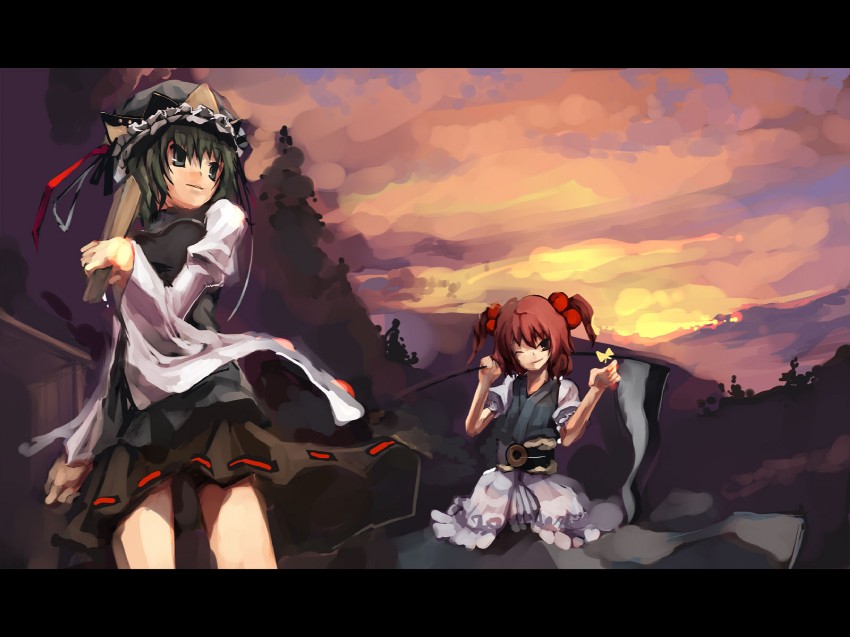 shiki eiki and onozuka komachi (touhou) drawn by shimadoriru