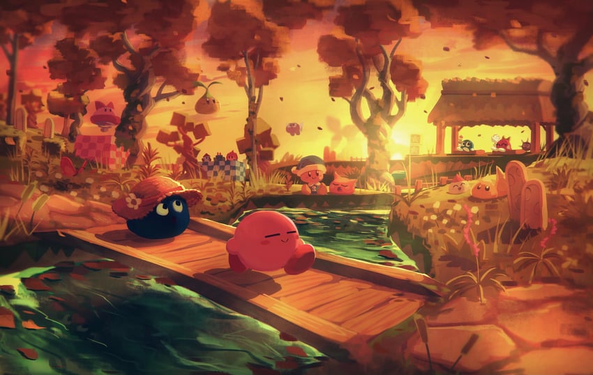 kirby, gooey, morpho knight, bronto burt, gordo, and 10 more (kirby) drawn by suyasuyabi