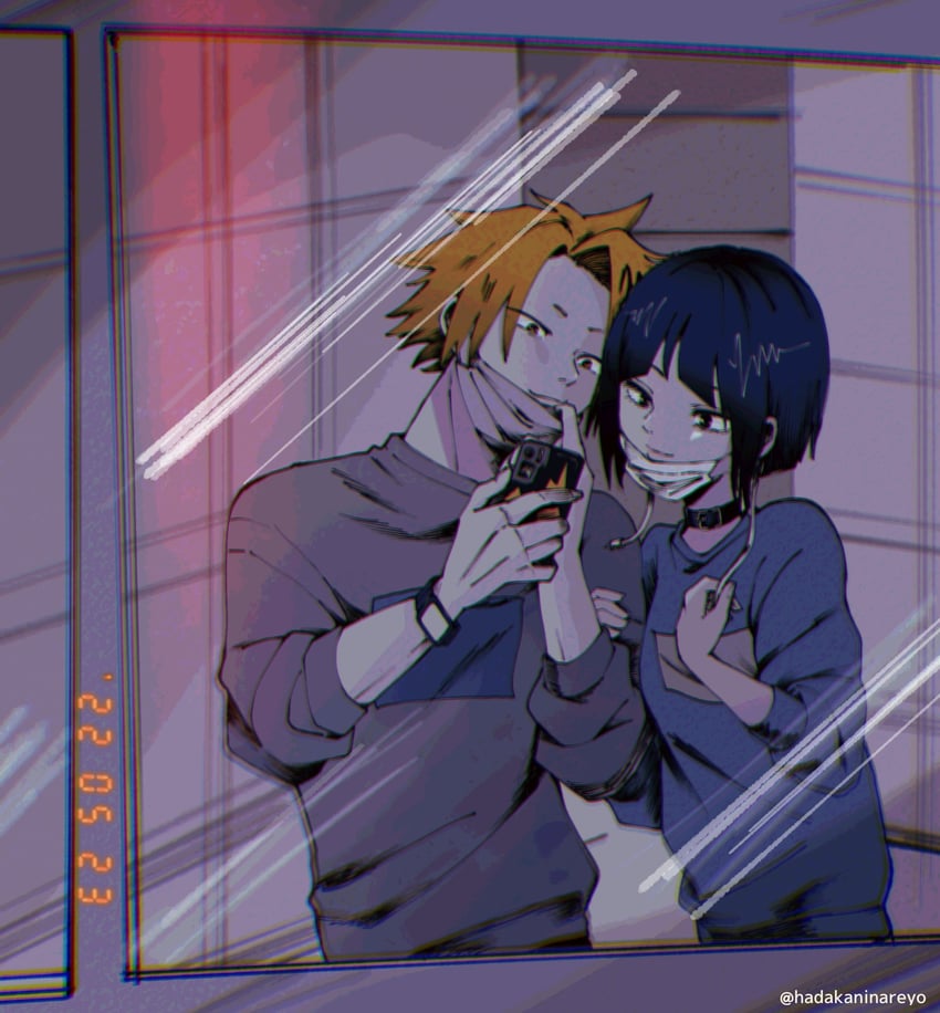 jiro kyoka and kaminari denki (boku no hero academia) drawn by hadakaninareyo