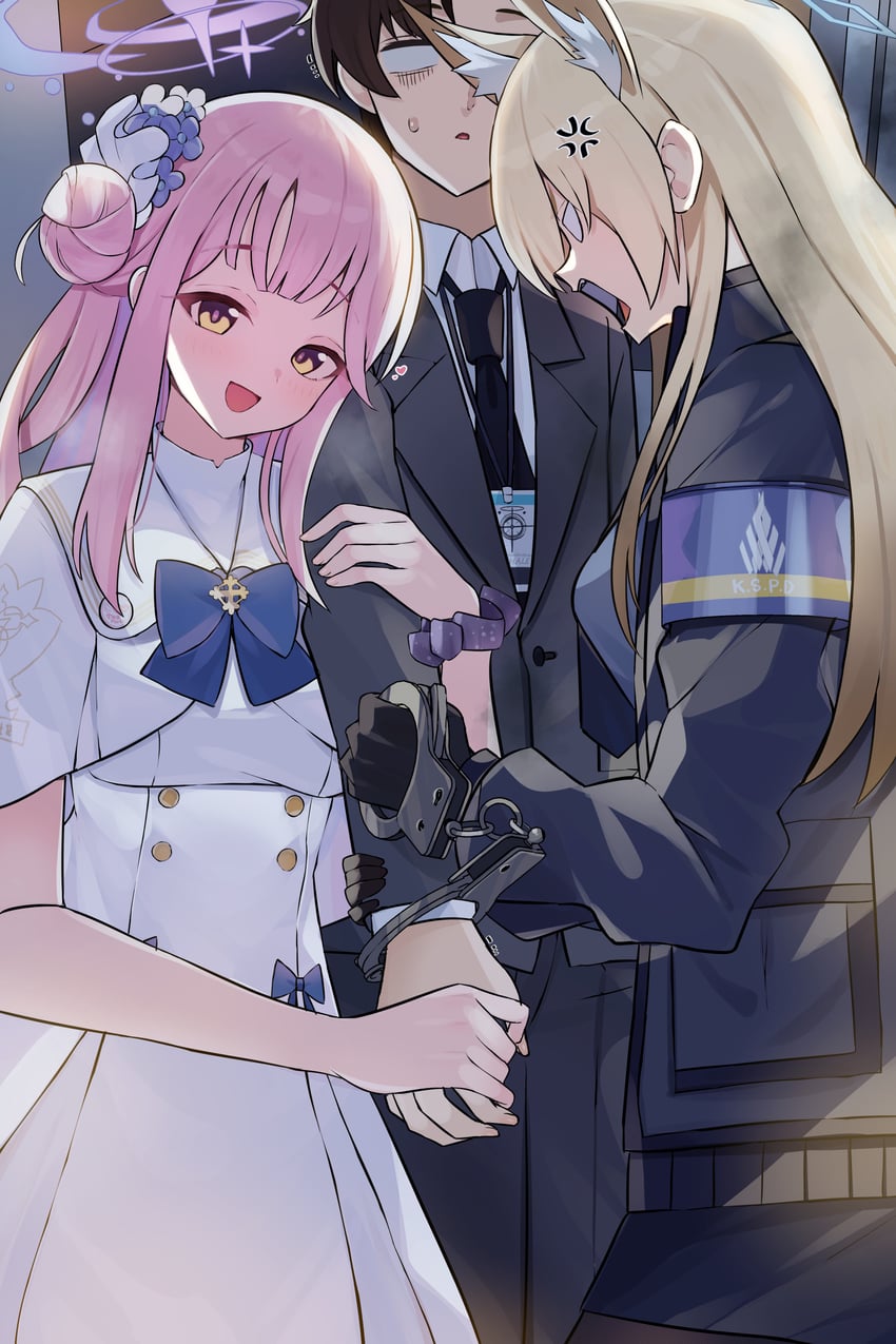 sensei, mika, and kanna (blue archive) drawn by mi_taro333
