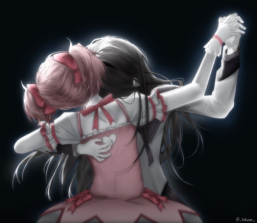 akemi homura and kaname madoka (mahou shoujo madoka magica and 1 more) drawn by tofuee