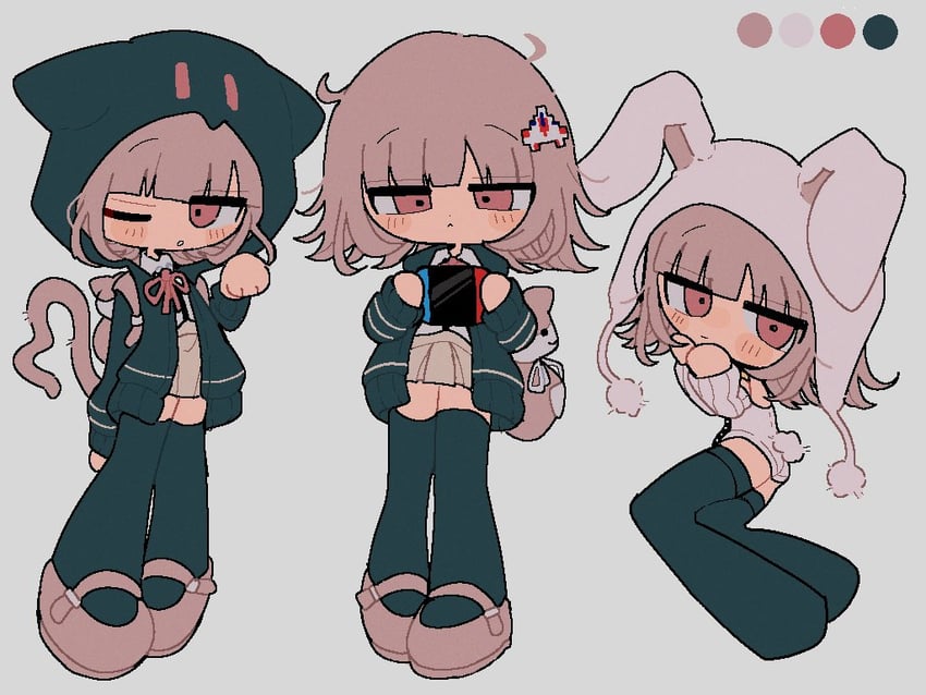 nanami chiaki (danganronpa and 2 more) drawn by shiba_inu_(j1piwzrj8xdzywk)