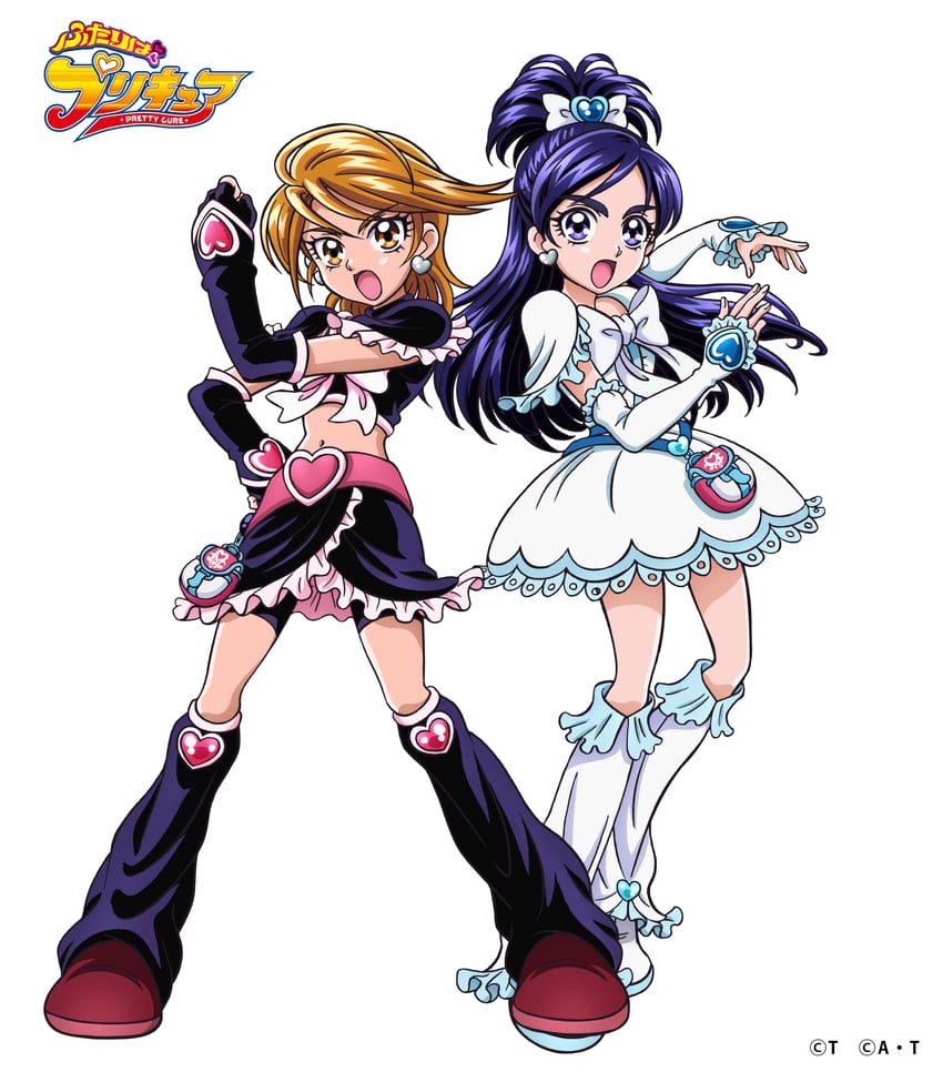 misumi nagisa, yukishiro honoka, cure black, and cure white (precure and 1 more)