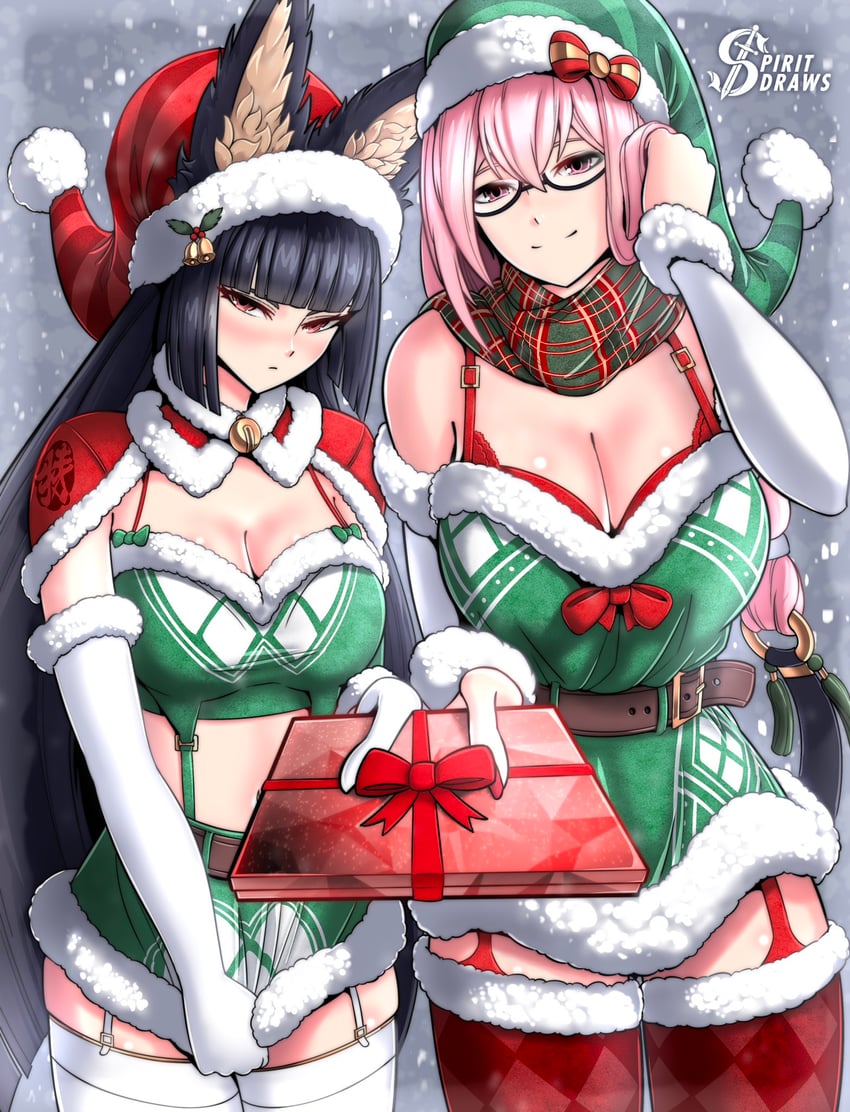 hoshimi miyabi and tsukishiro yanagi (zenless zone zero) drawn by spiritdraws