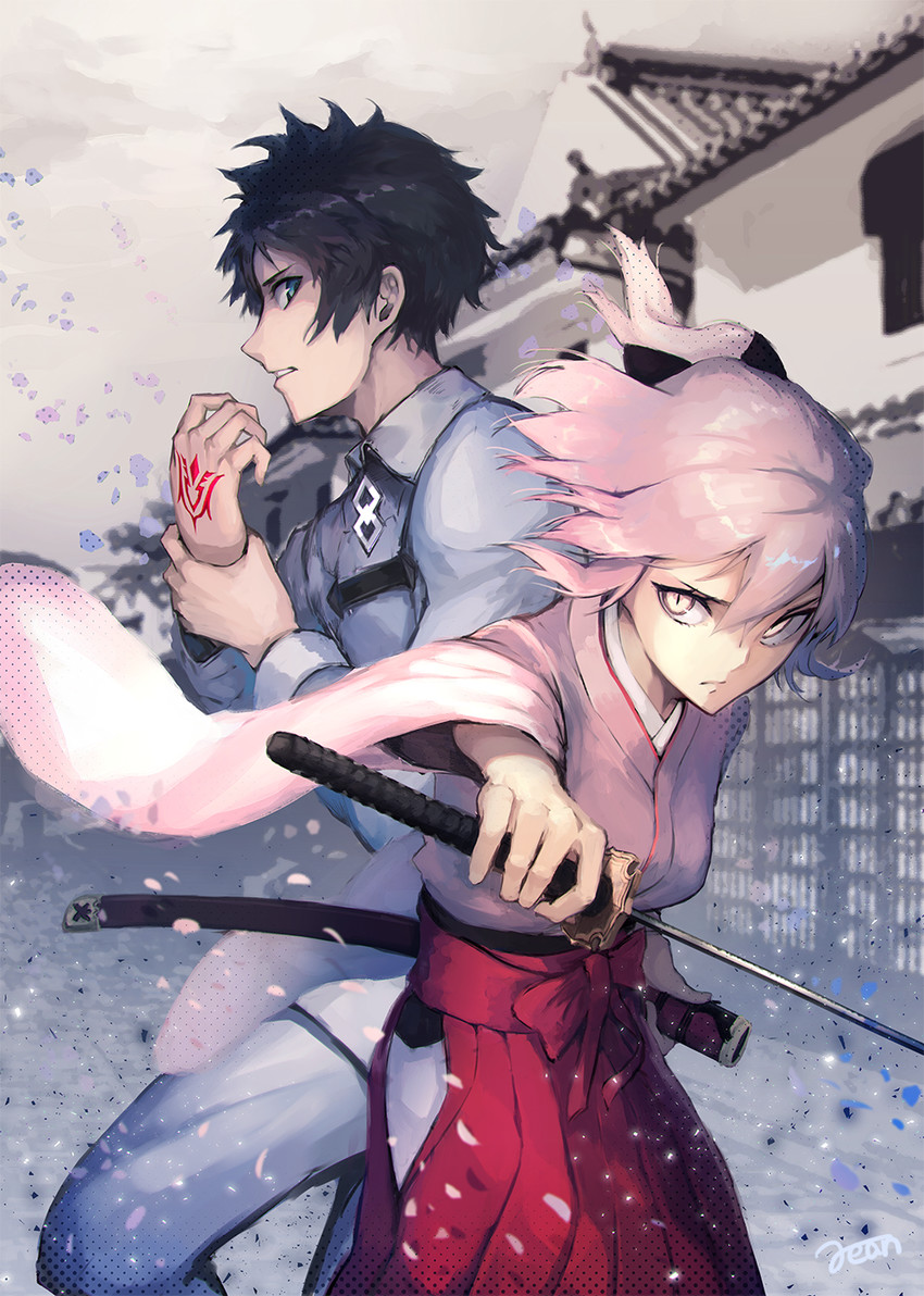 fujimaru ritsuka and okita souji (fate and 1 more) drawn by rean_(r_ean)