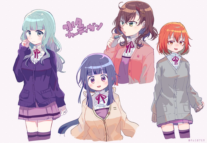 futaba sana, tatsuki asuka, kurumi manaka, and yayoi kanoko (mahou shoujo madoka magica and 1 more) drawn by totte