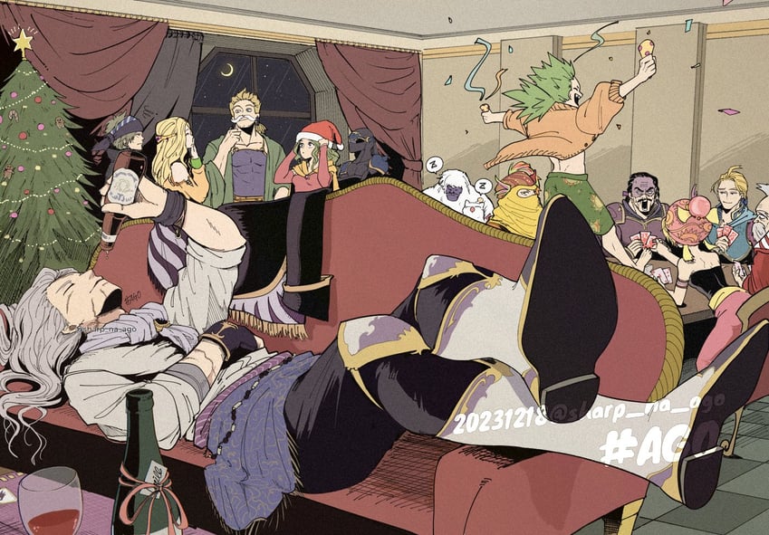 terra branford, moogle, celes chere, locke cole, relm arrowny, and 8 more (final fantasy and 1 more) drawn by sharp_na_ago