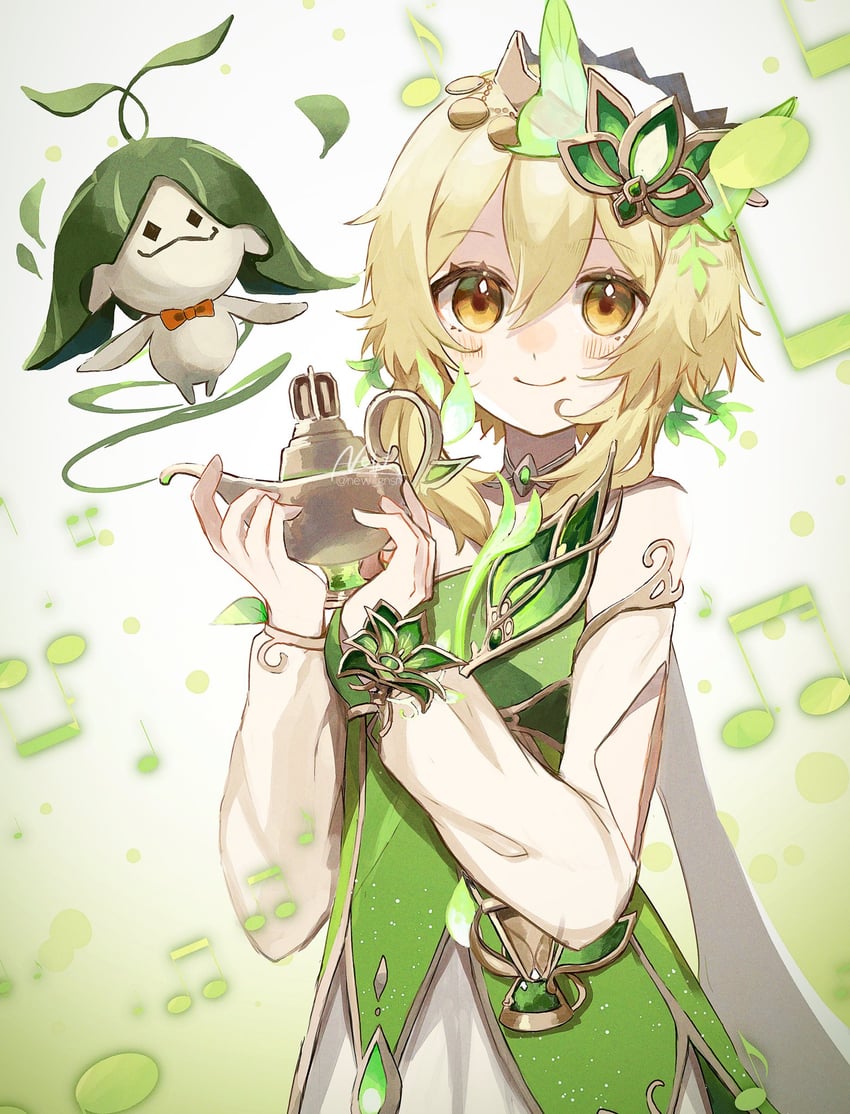 lumine, aranara, and arakunti (genshin impact) drawn by new_(new_gnsn)