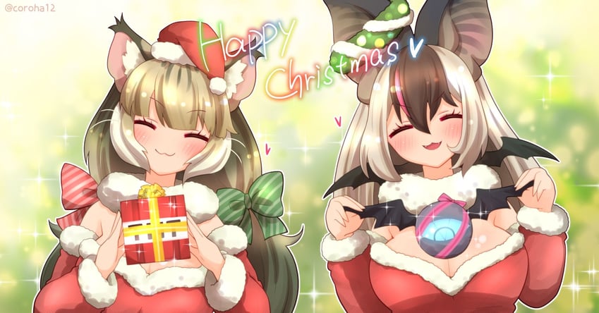 brown long-eared bat and jungle cat (kemono friends and 1 more) drawn by coroha