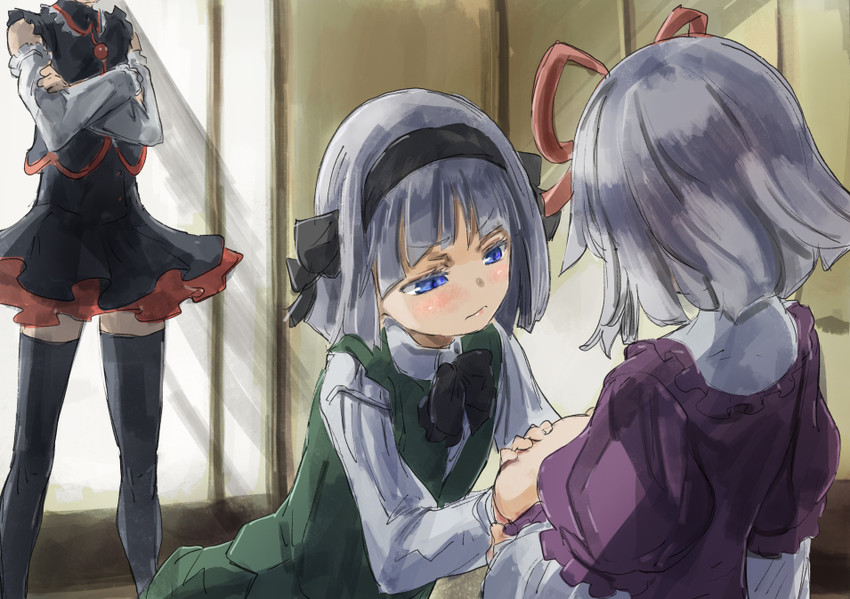 konpaku youmu, yakumo yukari, and lunasa prismriver (touhou) drawn by yohane