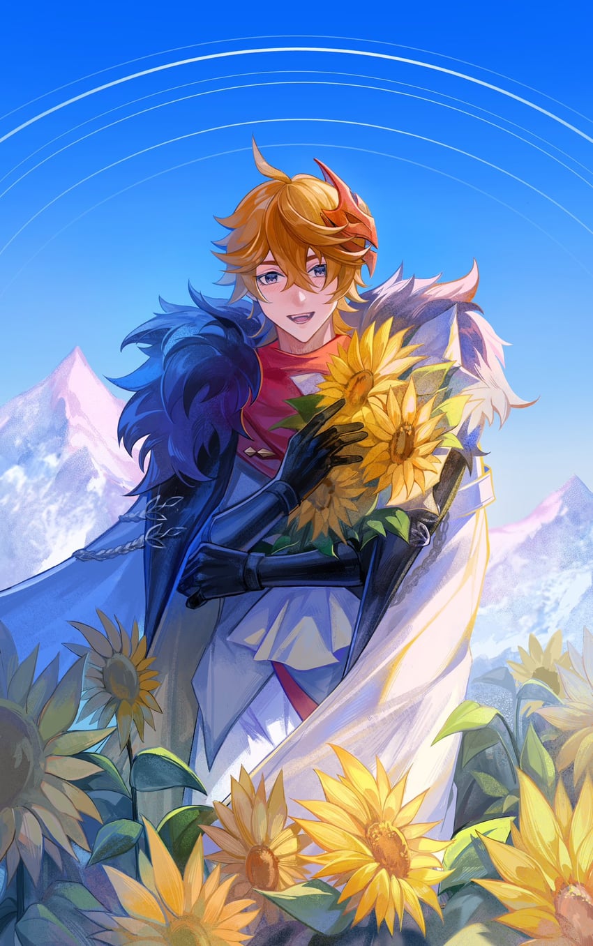tartaglia (genshin impact) drawn by honesitasakana