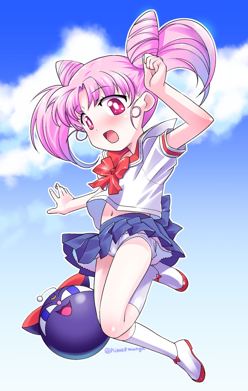 chibi usa and luna-p (bishoujo senshi sailor moon) drawn by himehachi_(hime8manga)