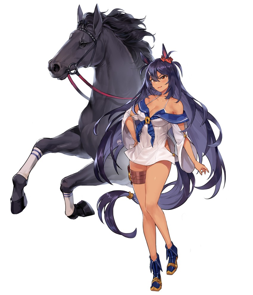 hishi amazon (umamusume and 1 more) drawn by tuxedo_de_cat