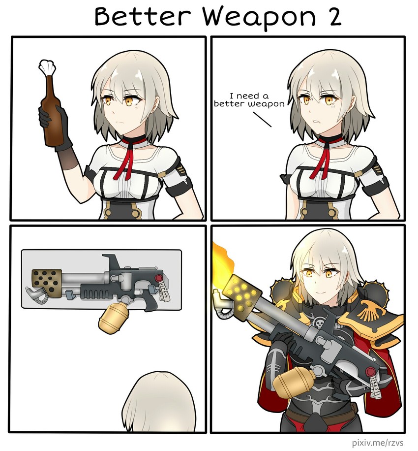 vector and adepta sororitas (girls' frontline and 1 more) drawn by rzv