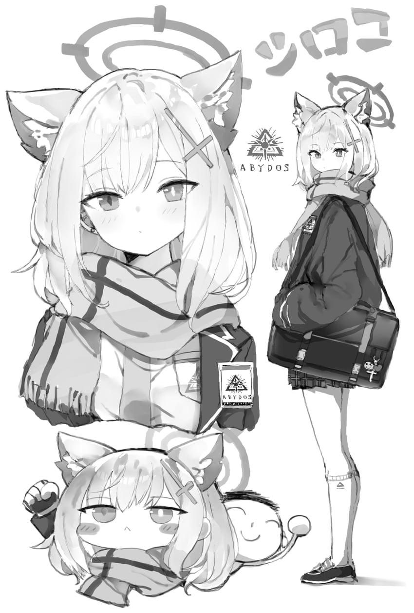 sensei, doodle sensei, and shiroko (blue archive) drawn by kotatu_(akaki01aoki00)