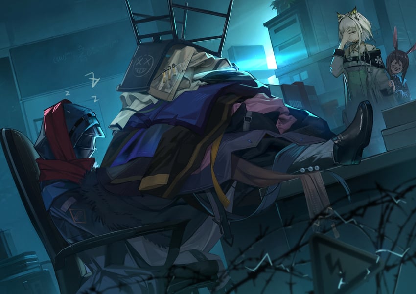 doctor, amiya, and kal'tsit (arknights) drawn by 9chung